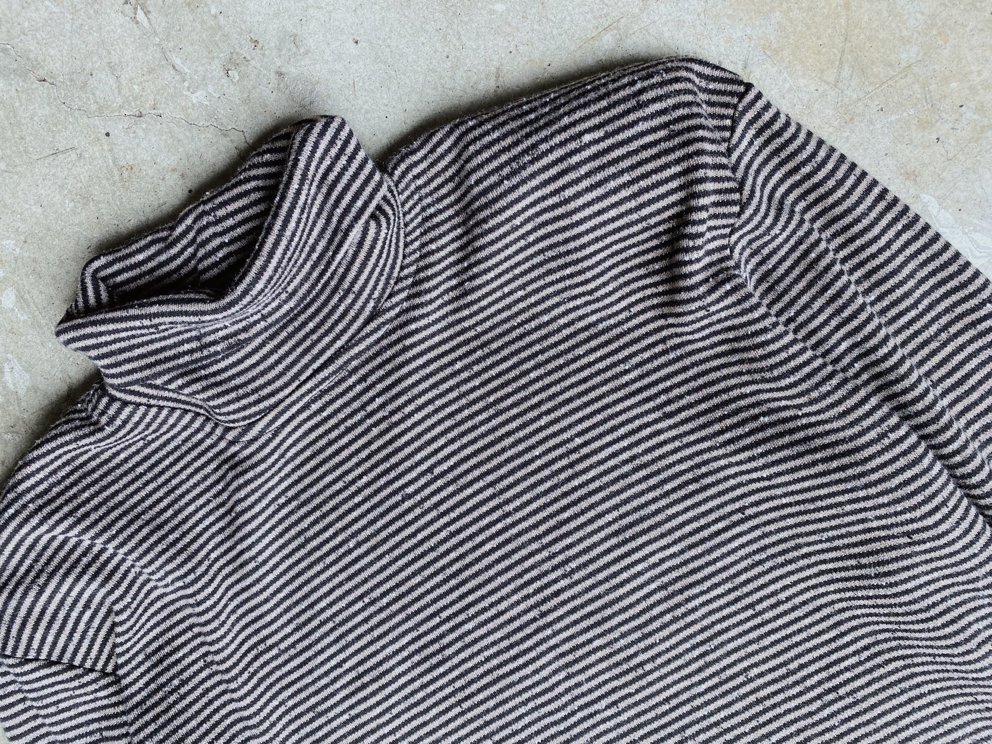 Vintage Brown & Black Striped Turtleneck