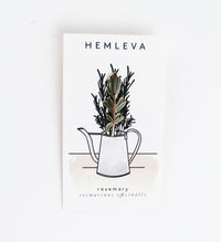 Hemleva, Samantha Leung, rosemary lapel pin, gold, vegan, cruelty free 