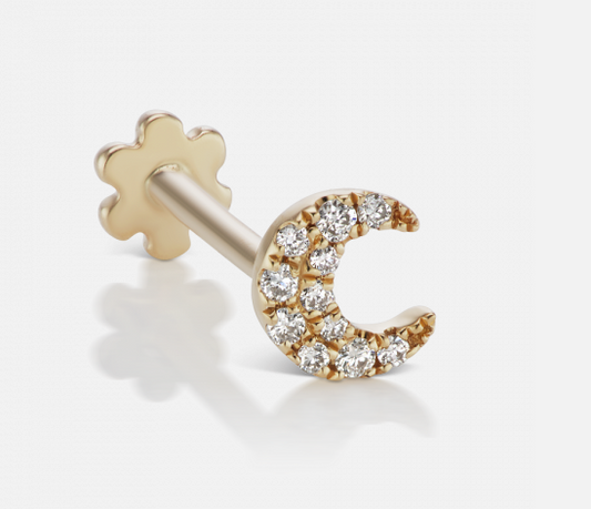 Maria Tash Small Diamond Moon Threaded Post