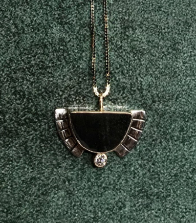Rising Sol Necklace In Black Jade