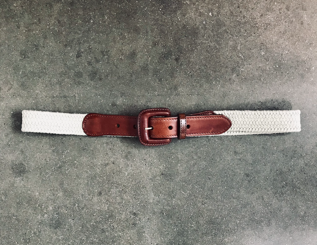 Vintage Braided Belt With Italian Leather