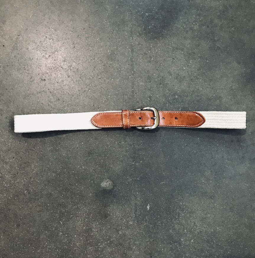 Vintage Cream And Leather Belt