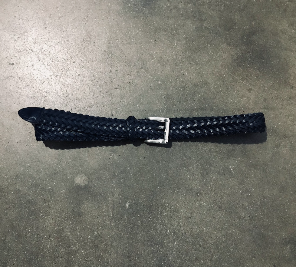 Vintage Leather Navy Braided Belt