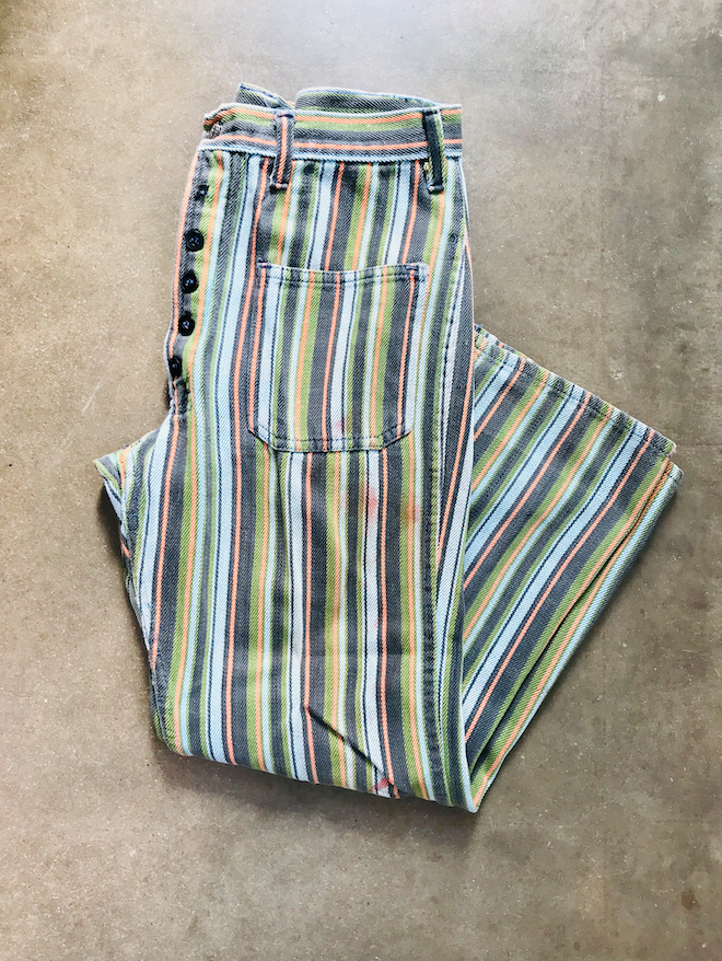 Womens Vintage Striped Jeans