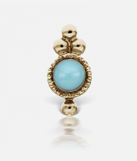Maria Tash Turquoise Four Ball Trinity Yellow Gold