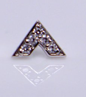 BVLA 14k White Gold Threaded End with Micro Pave V