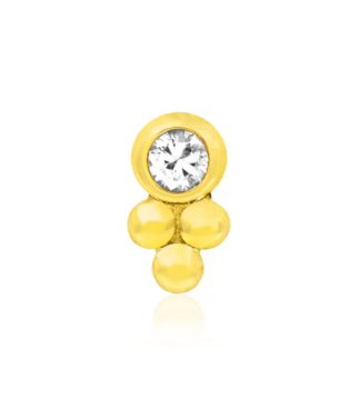 Junipurr Bezel-Set Swarovski Tri-Bead