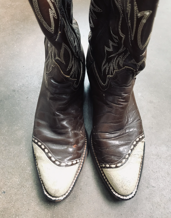Vintage Brown White Tip Boots