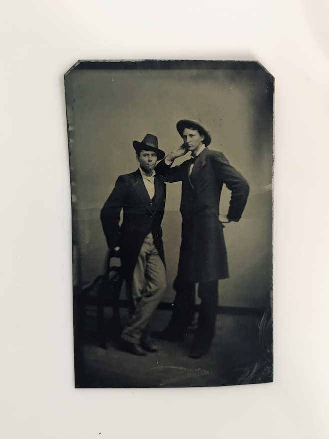 2 Men Portrait Vintage Tin Type