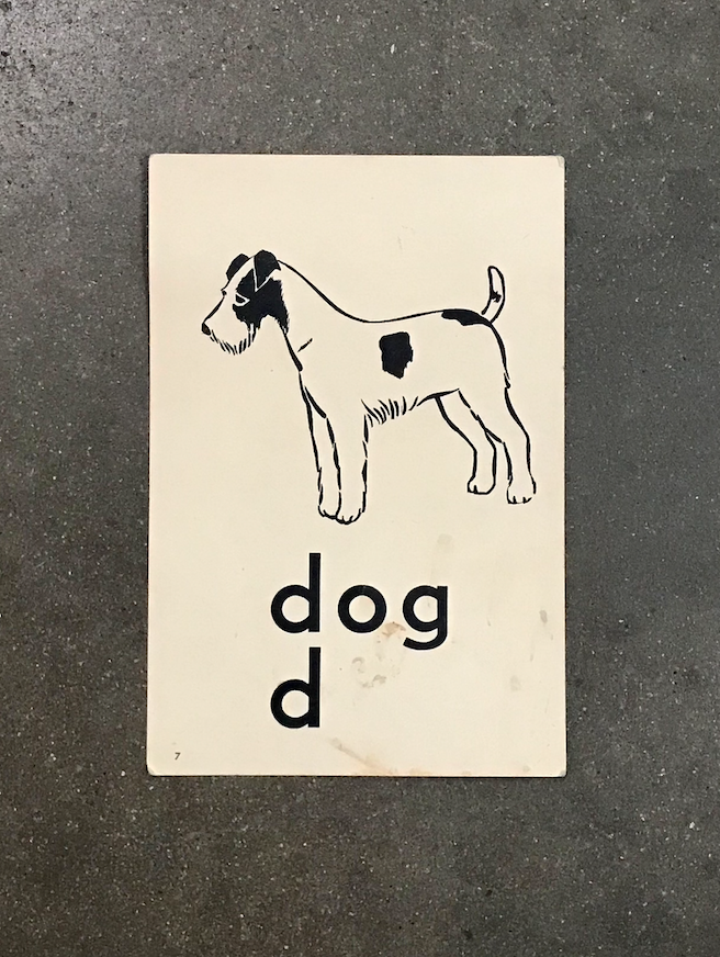 D Is For Dog Vintage Learning Card