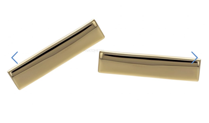Anatometal 18k Yellow Gold Rectangle Threadless Ends