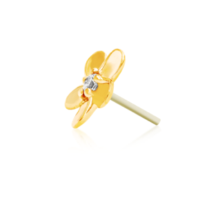 Junipurr Gold Flower with Swarovski CZ