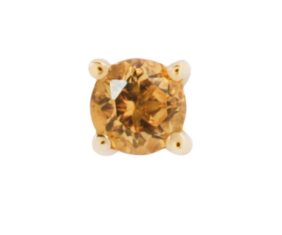 Buddha Jewelry Organics 3mm Citrine Prong Threadless End