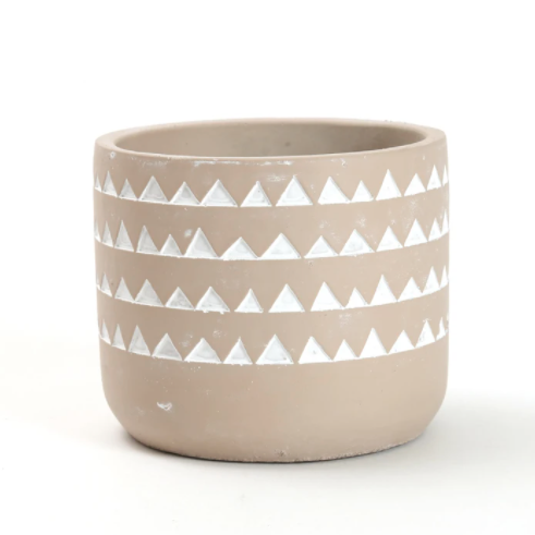 Totem Triangle Band Clay Cachepot
