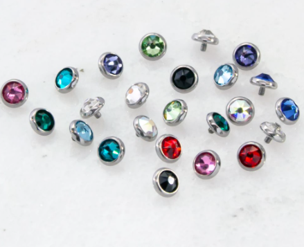 Anatometal 14g Titanium Gem Disk Internally Threaded