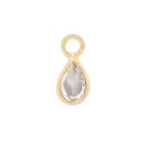 White Topaz Concorde Charm Teardrop