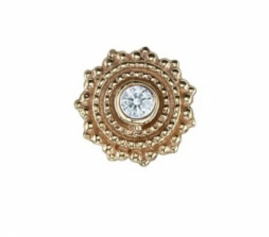 Threadless 6mm Round Afghan Bezel Center Diamond