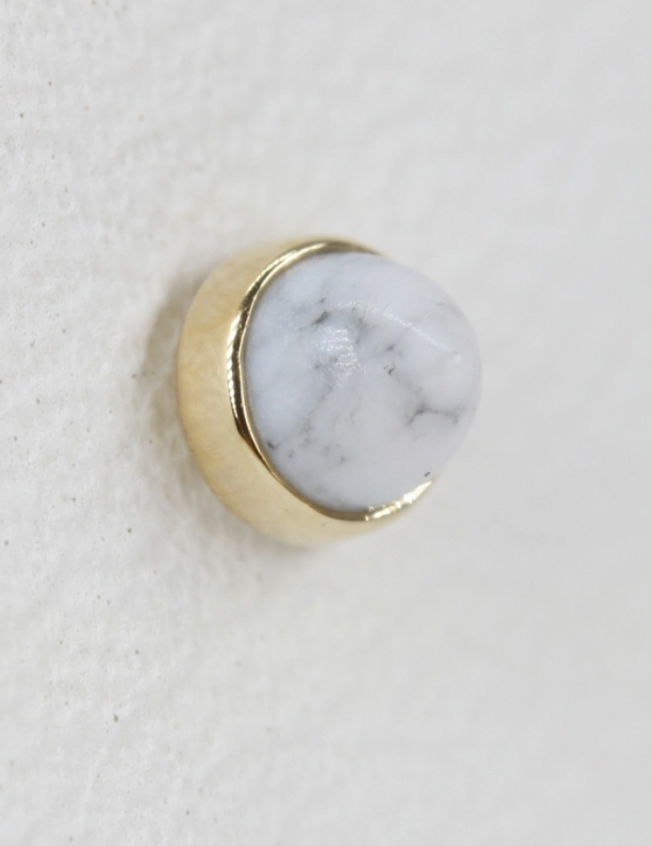 Howlite Cabochon Bullet Threadless End
