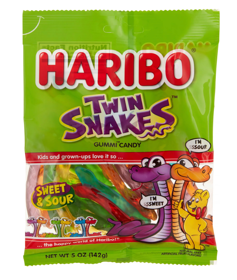 Haribo Sweet + Sour Twin Snake Gummies