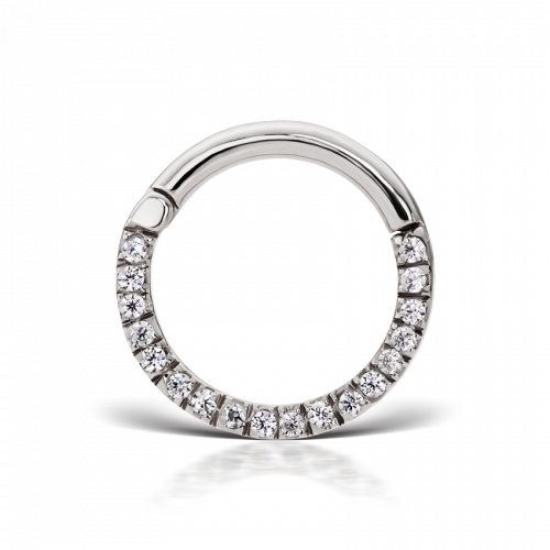 14g 9.5mm Cubic Zirconia Horizontal Eternity Clicker