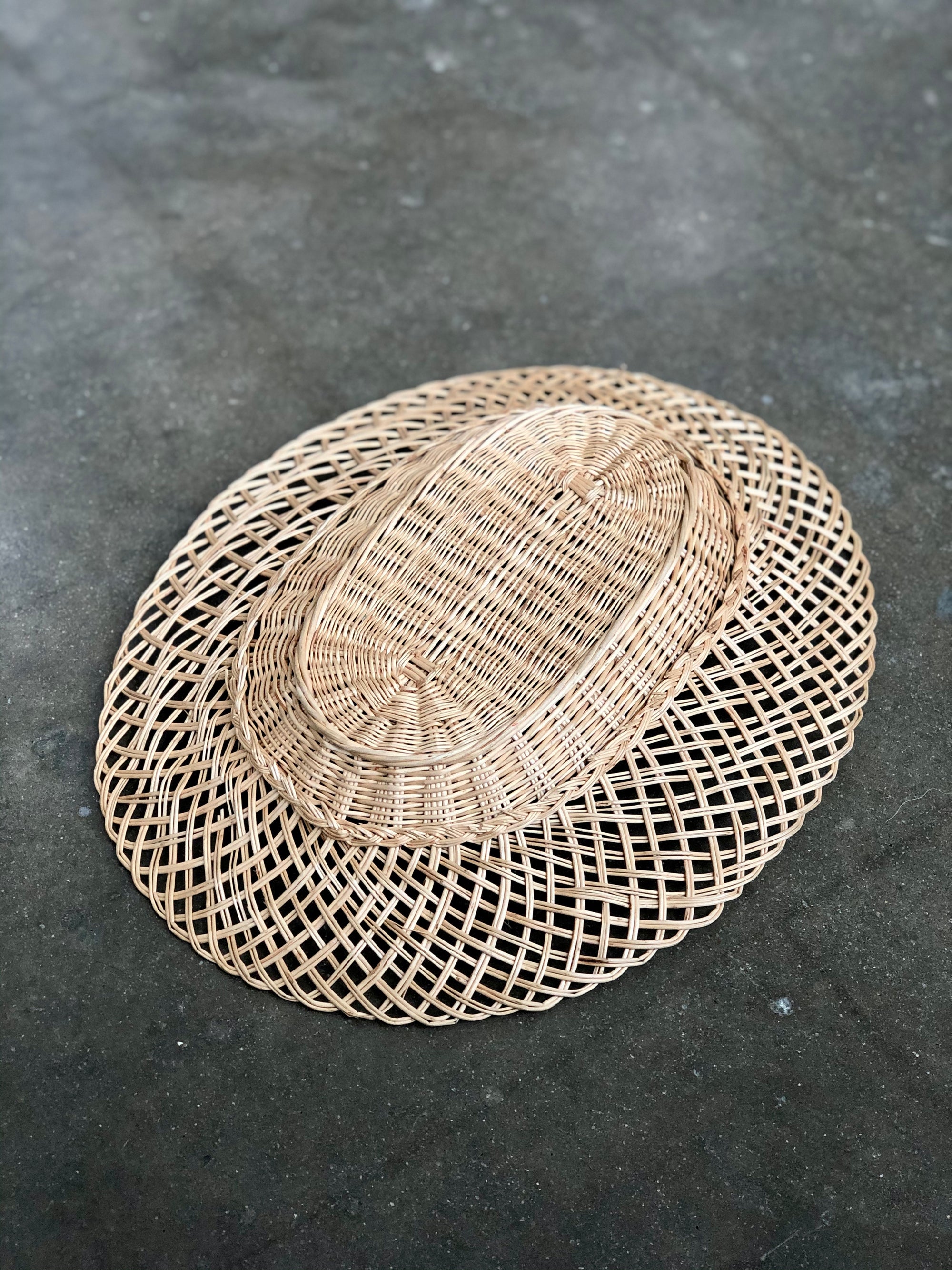 Vintage Woven Oval Basket