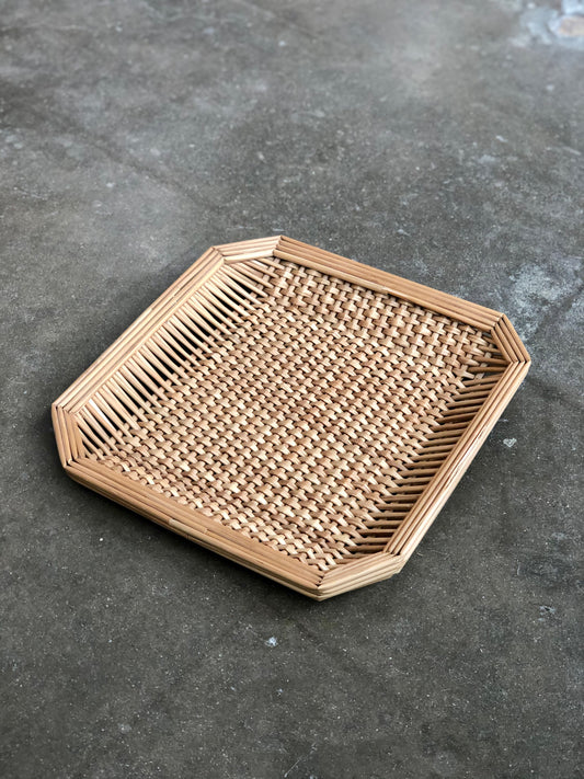 Vintage Woven Flat Basket