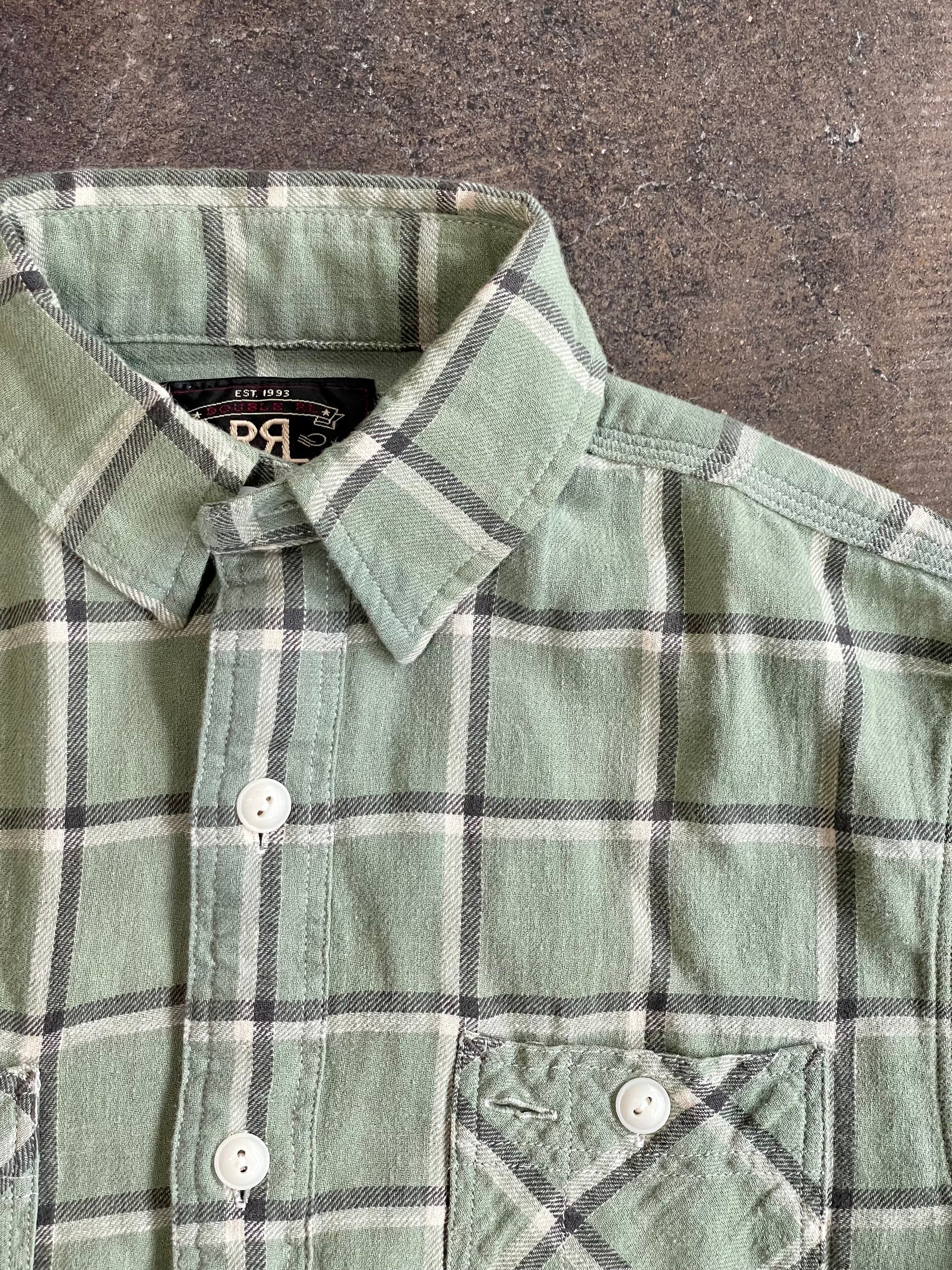 RRL Green Plaid Button Up
