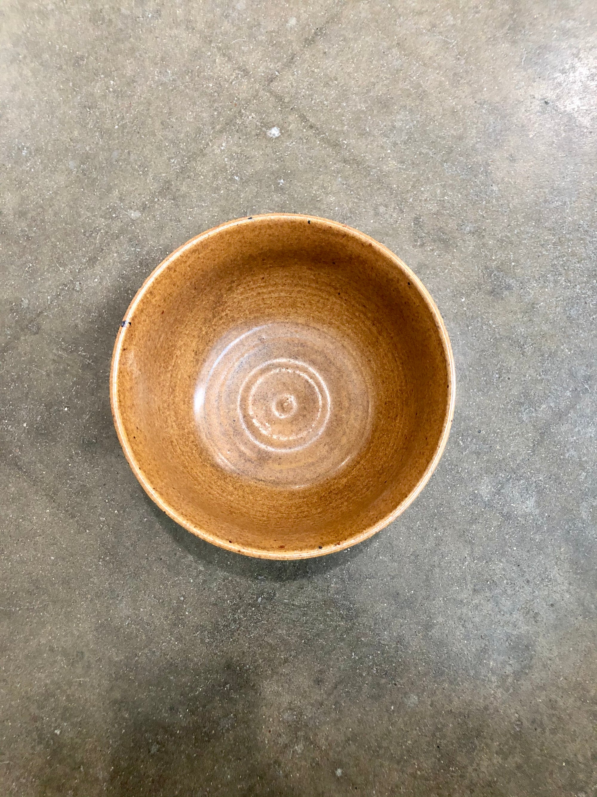 Vintage Handmade Ceramic Brown Glazed Bowl