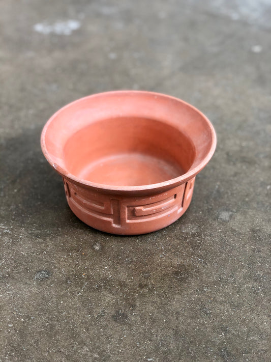 Vintage Etched Terracotta Planter