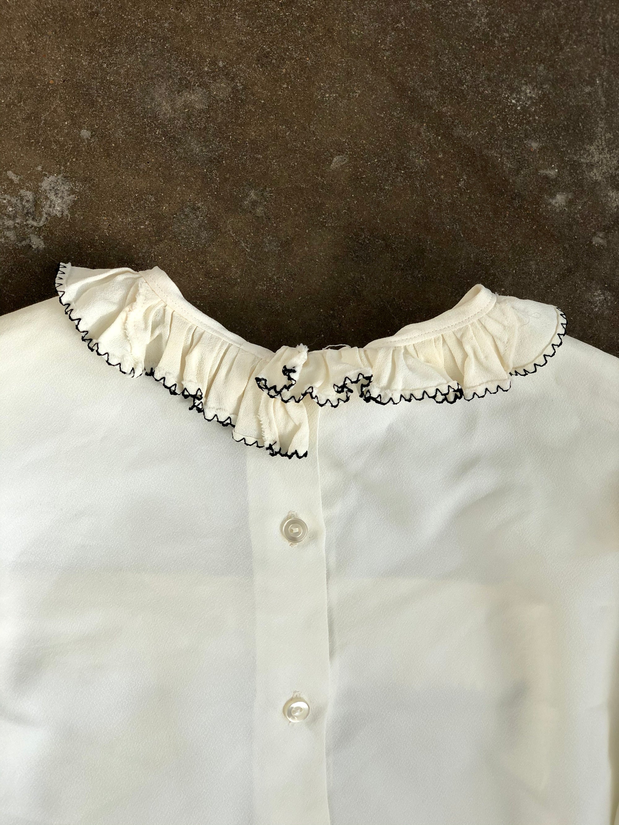Vintage White Ruffle Blouse