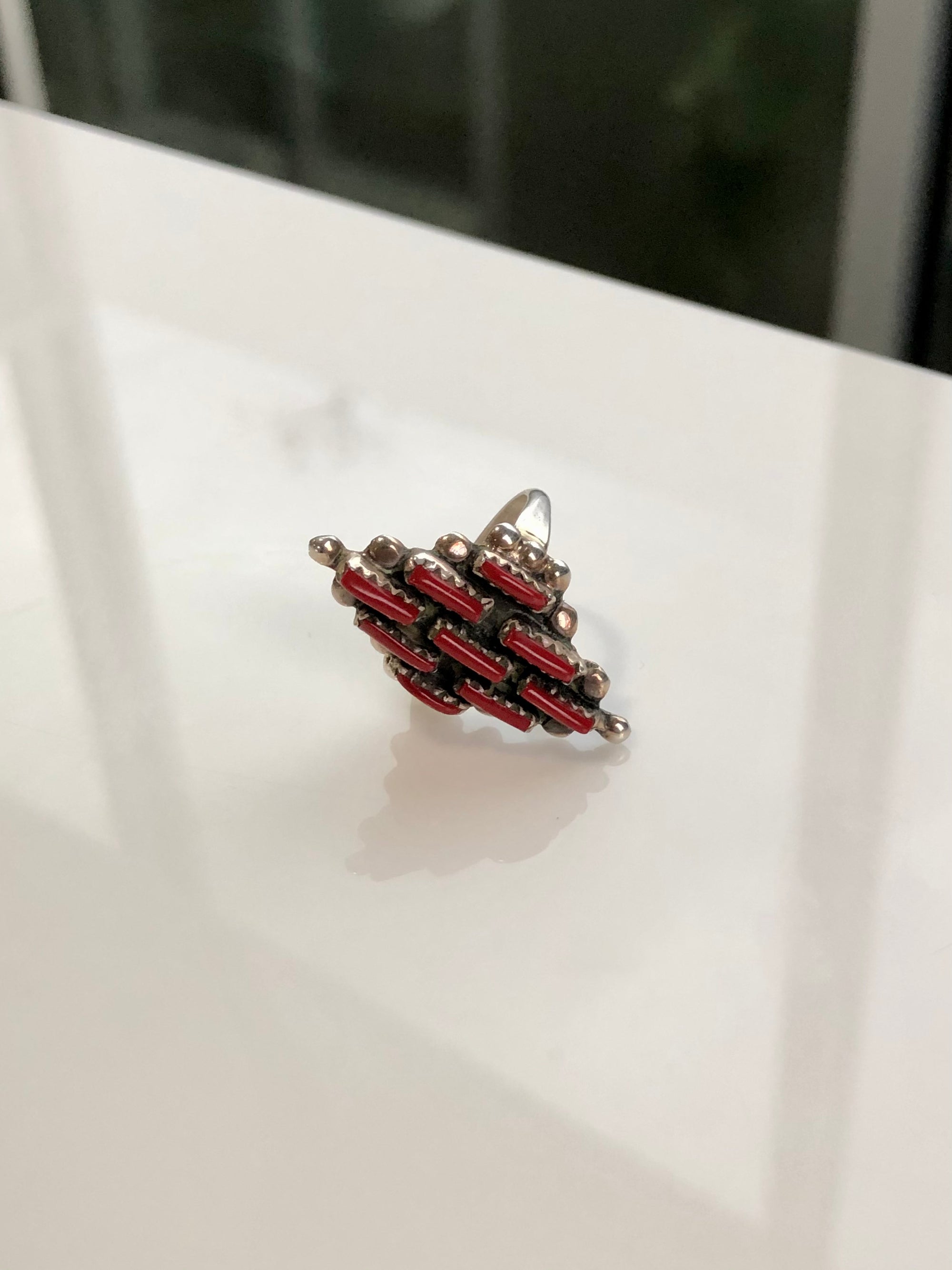 Vintage Coral Turquoise Ring