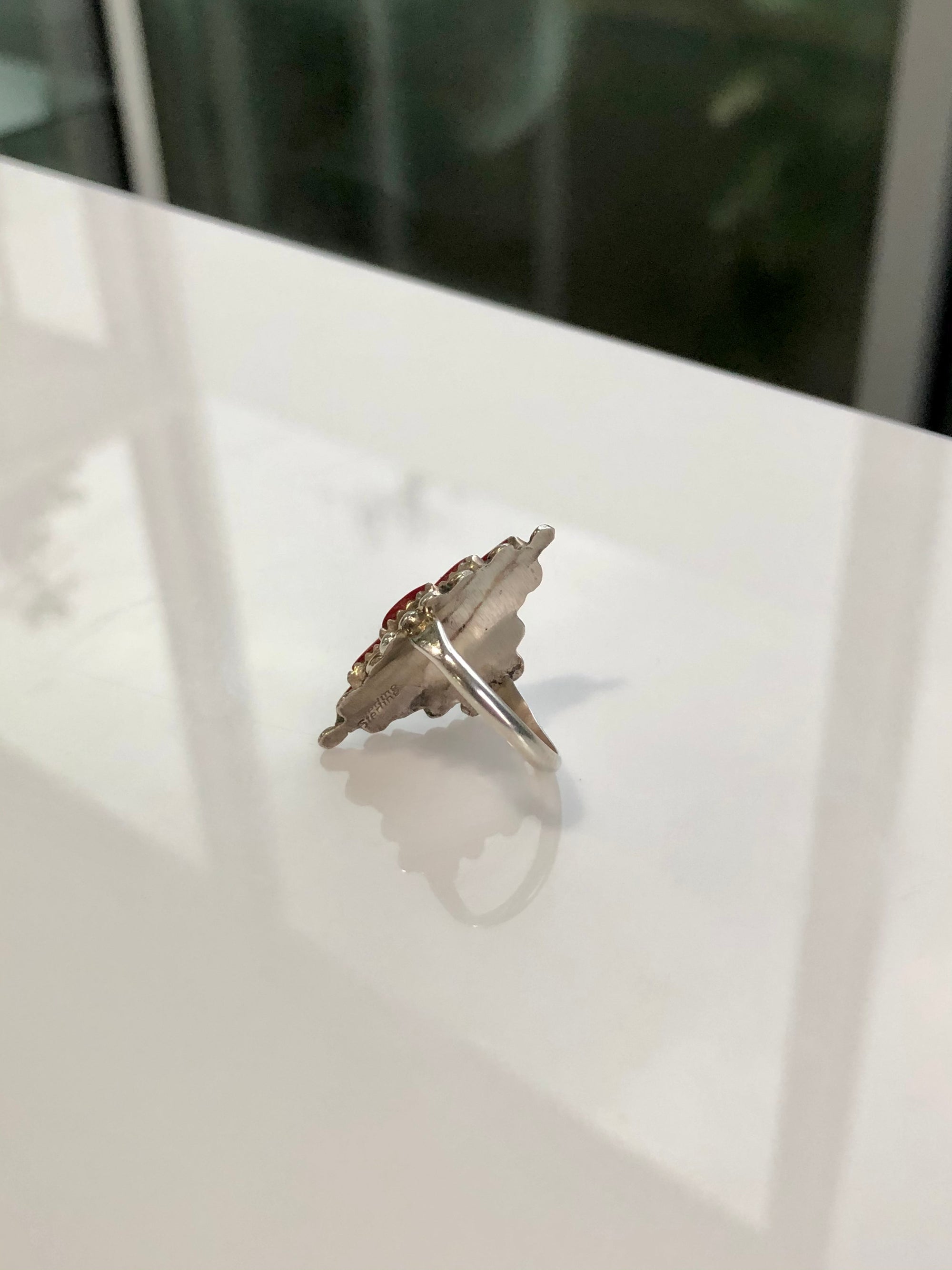 Vintage Coral Turquoise Ring