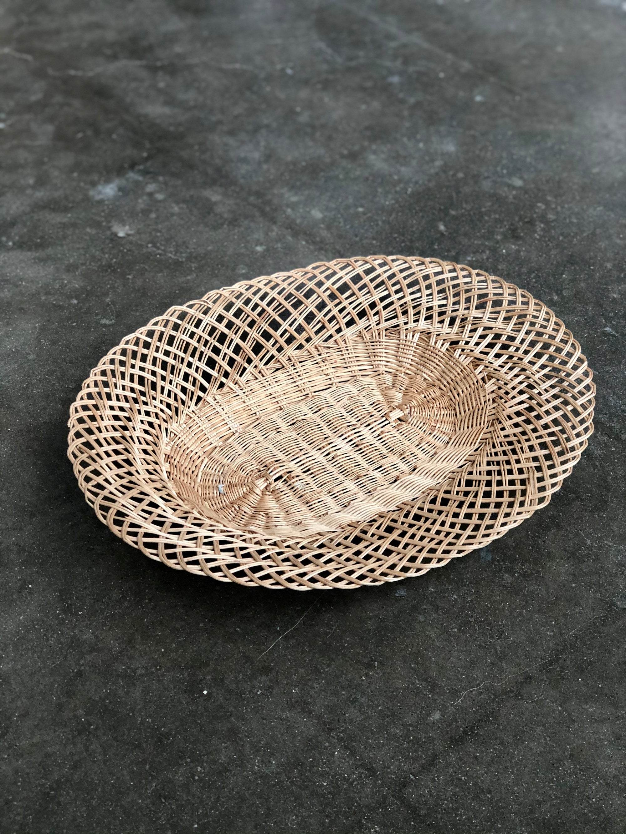 Vintage Woven Oval Basket