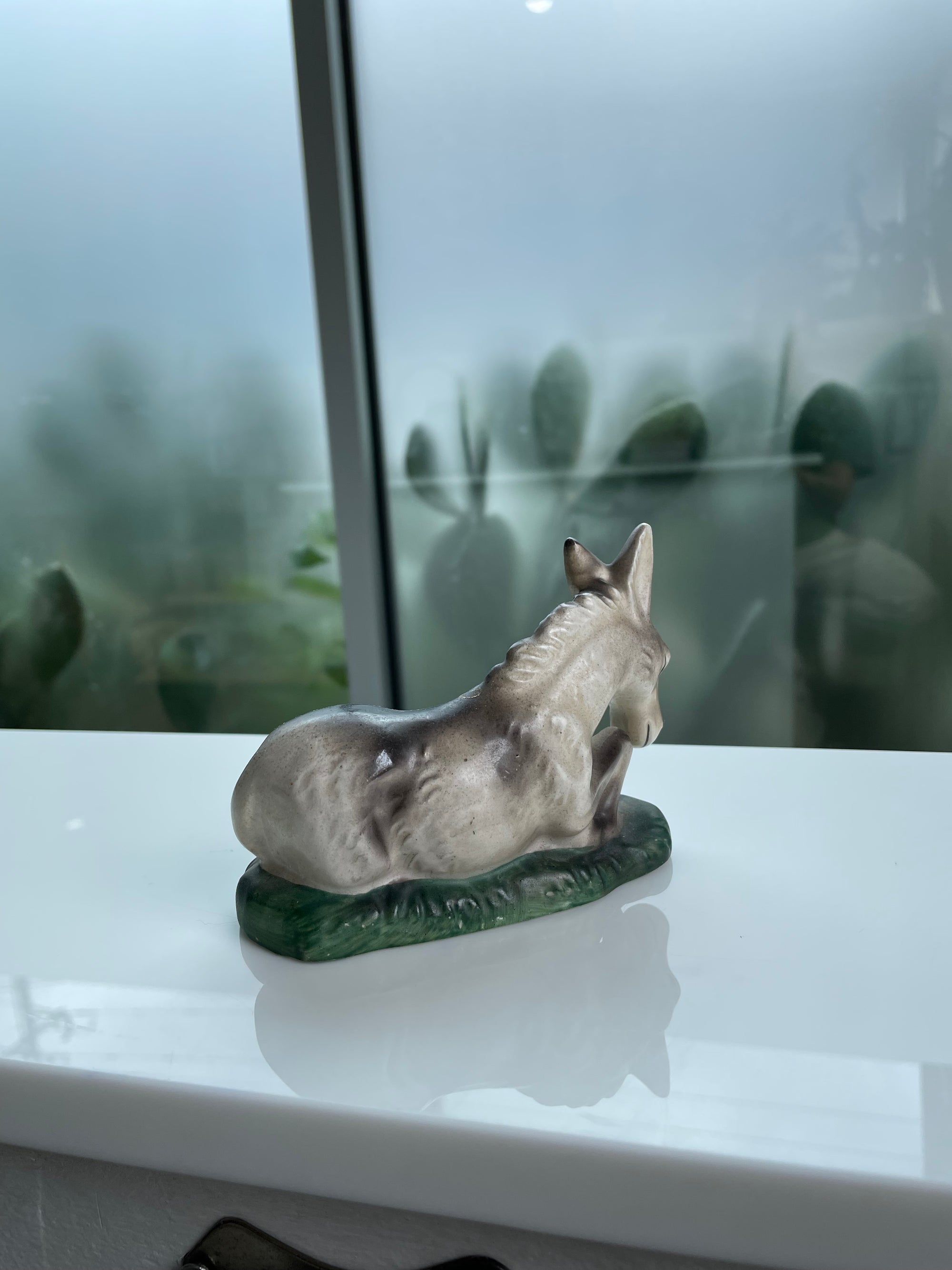 Vintage Resting Donkey Figurine