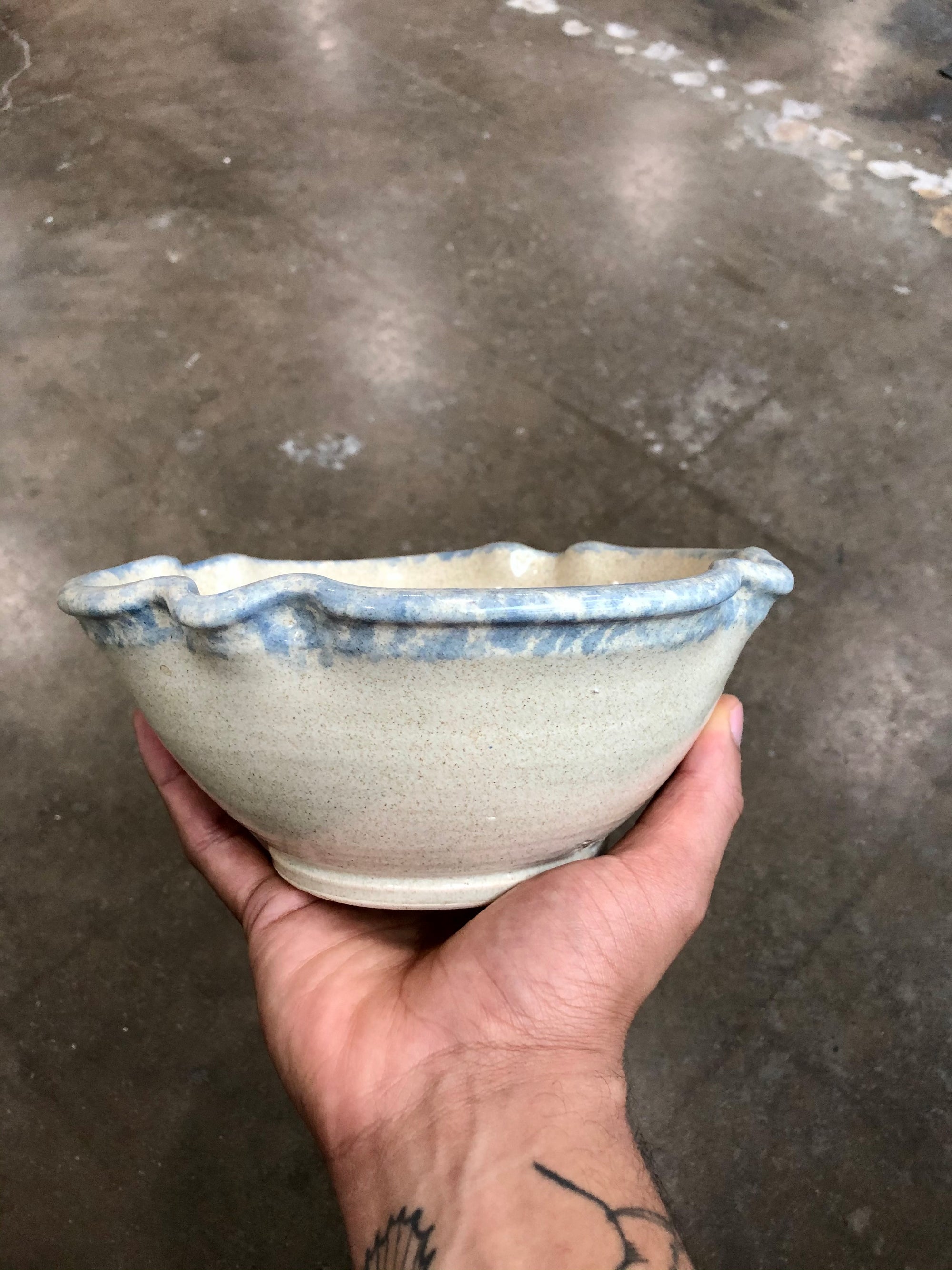 Vintage Handmade Ceramic Bowl/Strainer