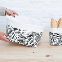 Lines Medium Soft Pot, fabric planter, bathroom storage, organization, home goods, hand made, vegan, cruelty free, zana, all natural